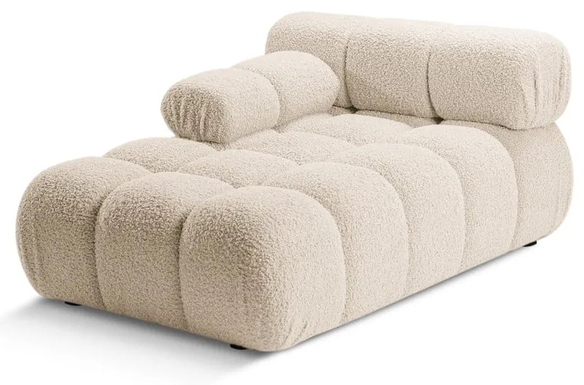 Beżowy moduł sofy z materiału bouclé (lewostronny) Bellis – Micadoni Home
