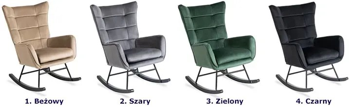 Szary nowoczesny fotel bujany L3-E83