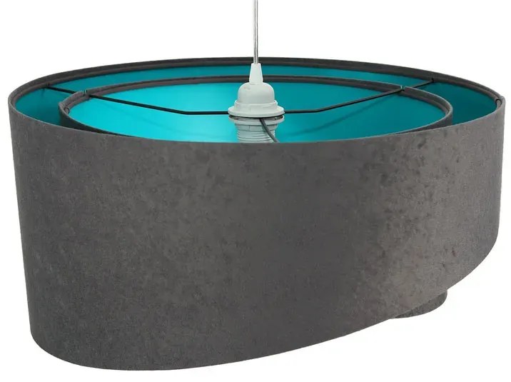Grafitowo-turkusowa designerska lampa wisząca - 4X EX991 T2-W10