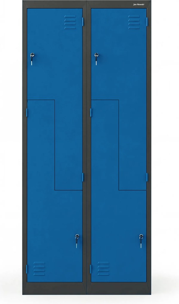 Szafa ubraniowa typu L antracytowo-niebieska, 800x1850x450 mm: JULIA