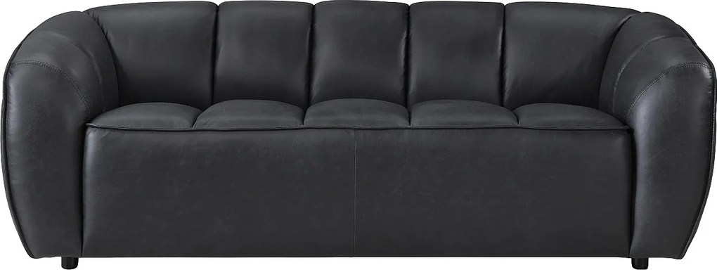 Sofa 2-osobowa ze skóry w kolorze czarnym PRADONI