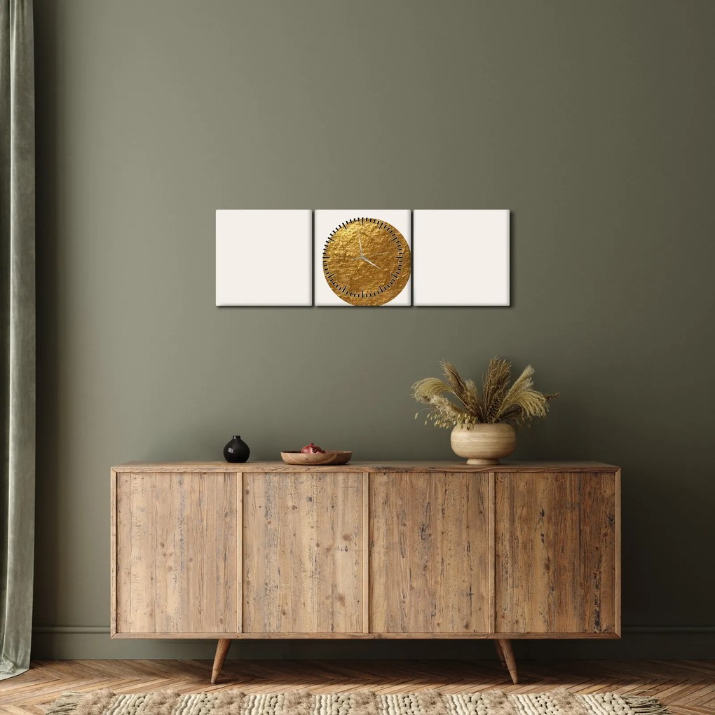 Obraz - Złota ozdoba N⁰1 (z zegarem) (90x30 cm)