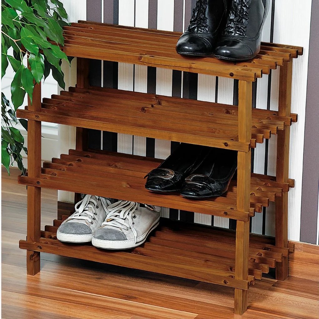 Kesper 69734 Szafka na buty z 4 półkami, ciemna,54 x 52 x 26 cm