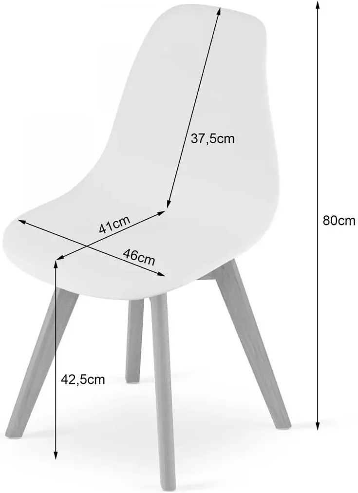 Komplet czarnych nowoczesnych minimalistycznych krzeseł 4 szt. - Lajos