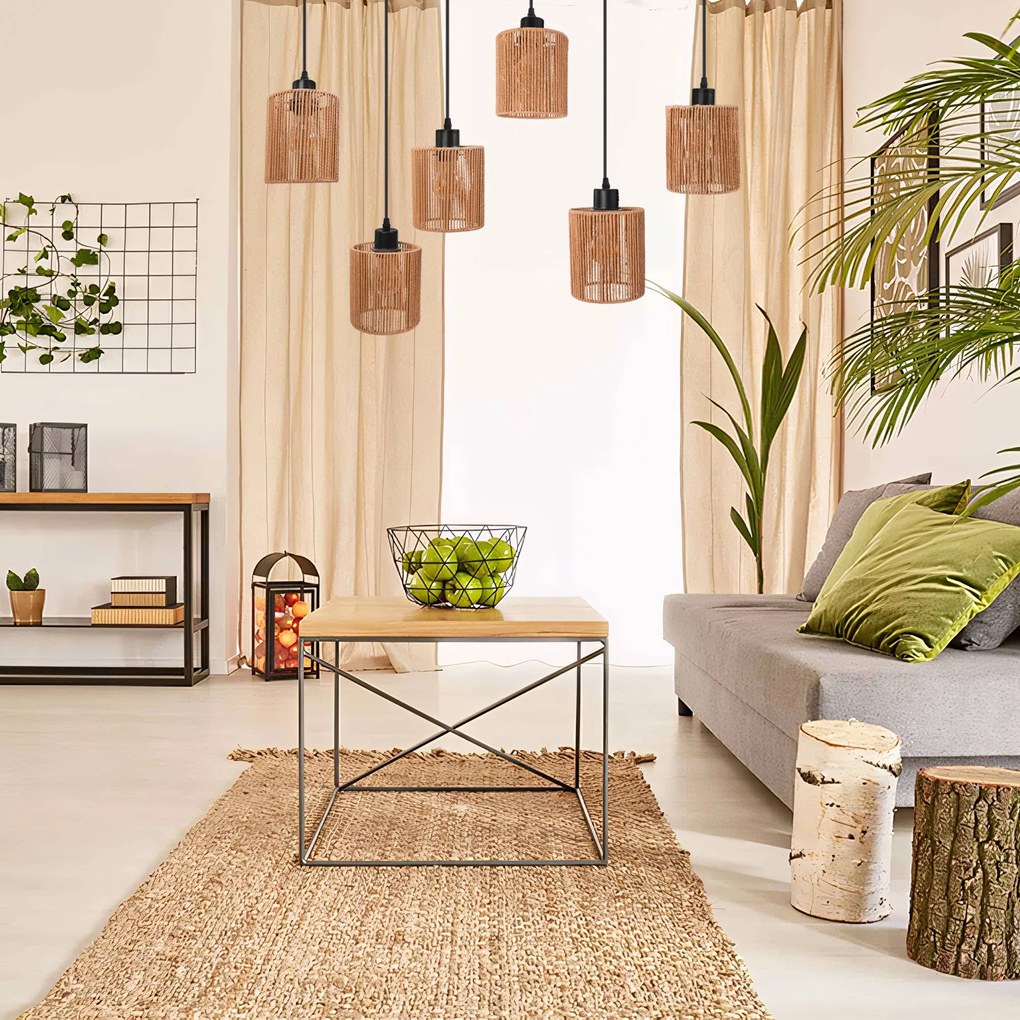 LAMPA SUFITOWA WISZĄCA APP1822-6CP NATURE BLACK