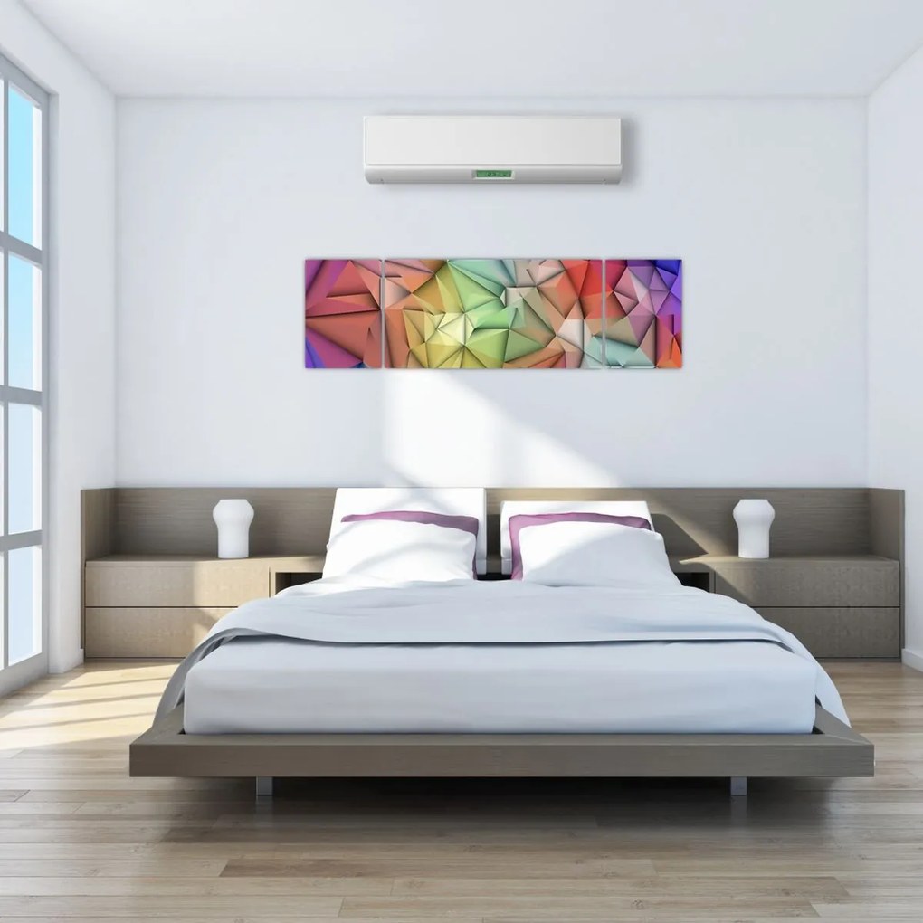 Obraz - Abstrakcja wielokątna (170x50 cm)