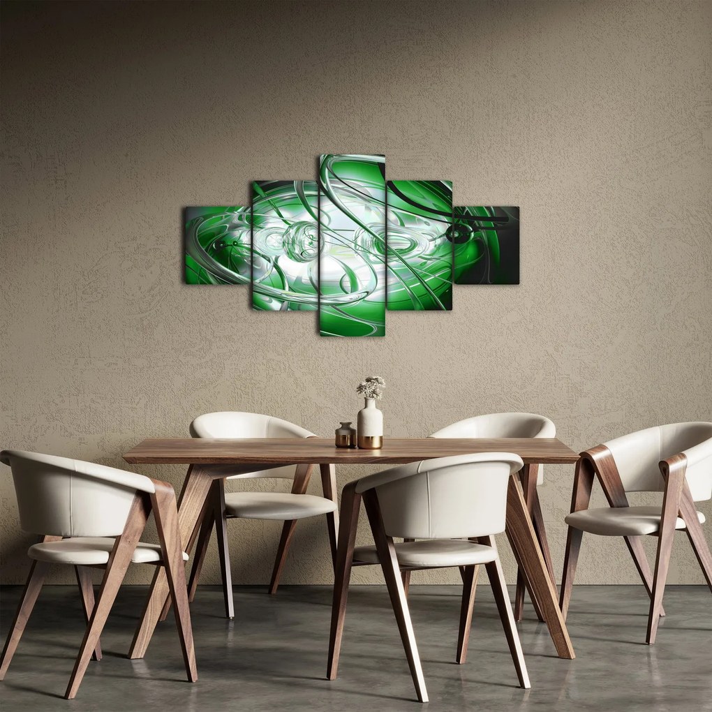 Zielony abstrakcyjny obraz (125x70 cm)