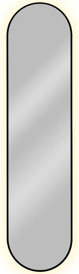 Czarne Industrialne Lustro Led 155X40 Cm F1-W73