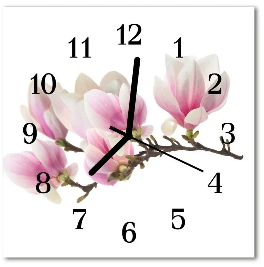 Zegar szklany kwadratowy Magnolia