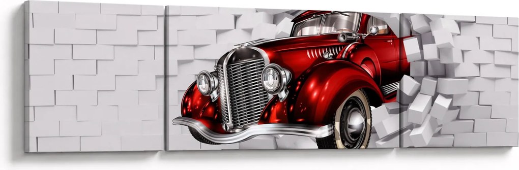 Obraz - Czerwony samochód (170x50 cm)