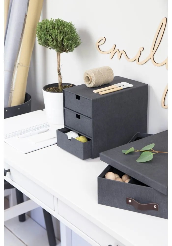 Kartonowy organizer z szufladką Ingrid Canvas Paper Laminate – Bigso