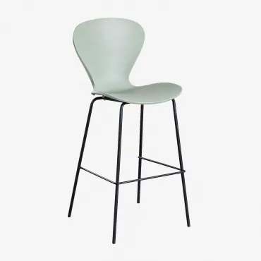 Zestaw 4 Wysokich Stołków Uit ↑75 Cm & Czarny & Polipropylen Celadon & Polipropylen - Sklum