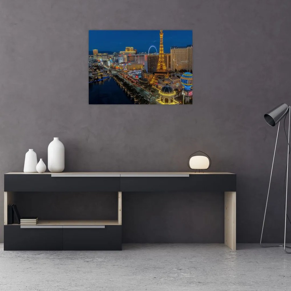 Obraz na szkle - Las Vegas nocą (70x50 cm)