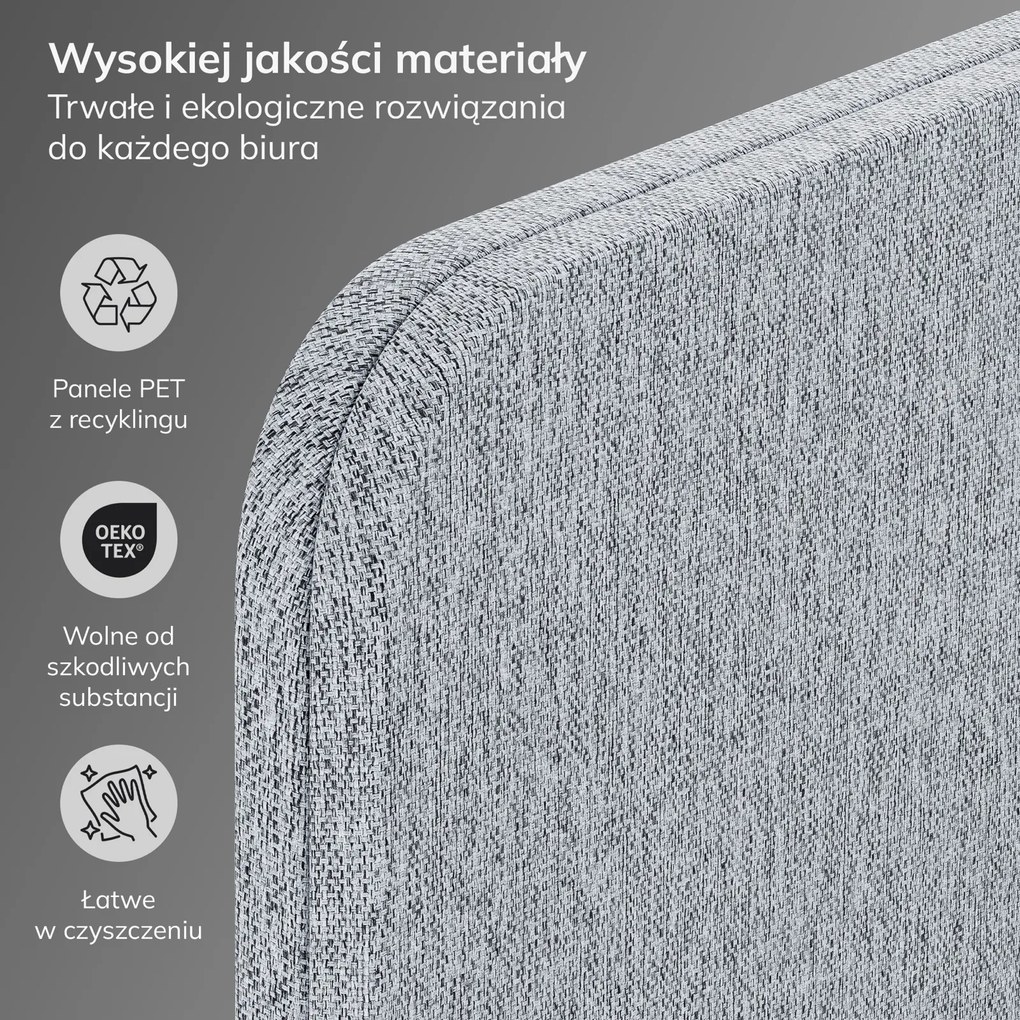 Ścianka działowa akustyczna Sadie, kolor Moon Dust, rozmiar 280/145 cm