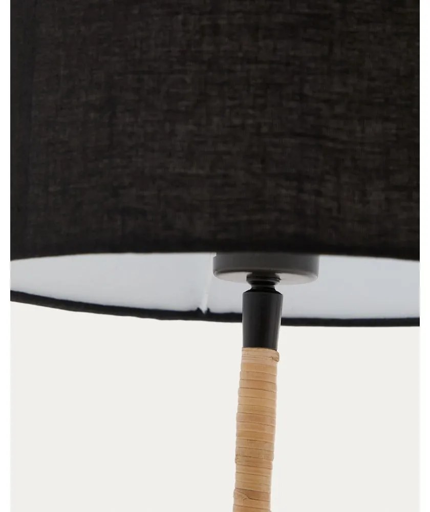 Czarna lampa stołowa z tekstylnym kloszem (wysokość 45 cm) Pina – Kave Home