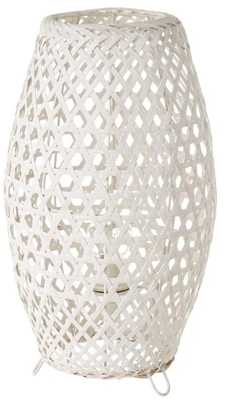 Biała bambusowa lampa stołowa (wys. 36 cm) – Casa Selección