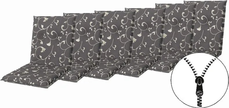 Doppler LIVING 2097 niski - zestaw 6 szt. zestaw 6 szt. poduszek na krzesło z niskim oparciem