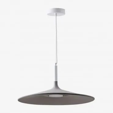 Lampa Sufitowa Wisząca Ø50 Cm Led Kaula Biała - Jasnoszary - Sklum