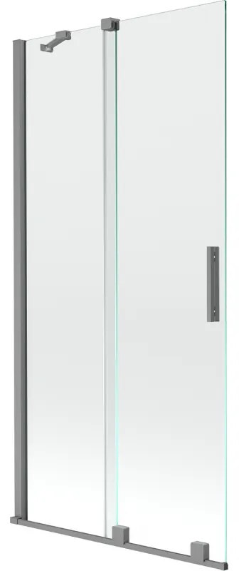 Mexen Velar parawan nawannowy 2-skrzydłowy rozsuwany 95 x 150 cm, transparent, gun metal - 896-095-000-01-95