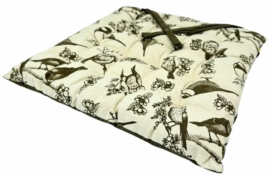 Home Elements Siedzisko pikowane Birds, 40 x 40 cm
