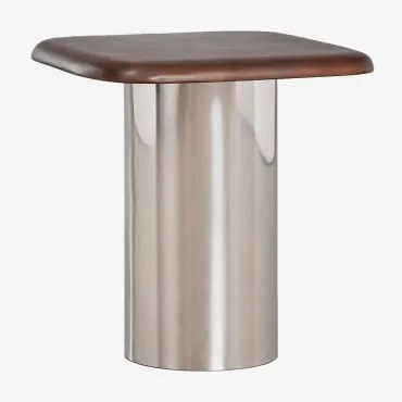 Kwadratowa Szafka Nocna 40x40 Cm Merieines Ciemna Czerń & ↑50 Cm - Sklum