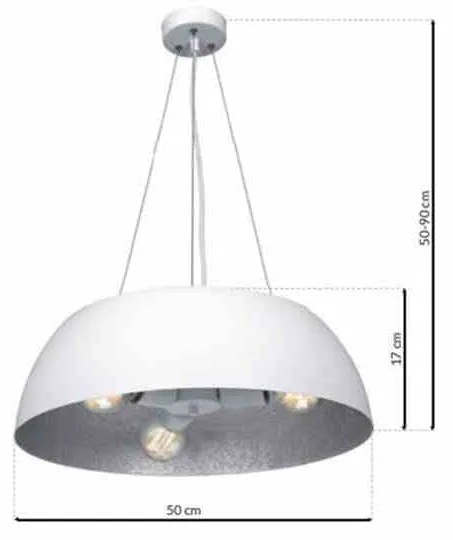 Lampa Wisząca Biała MORGAN 3xE27