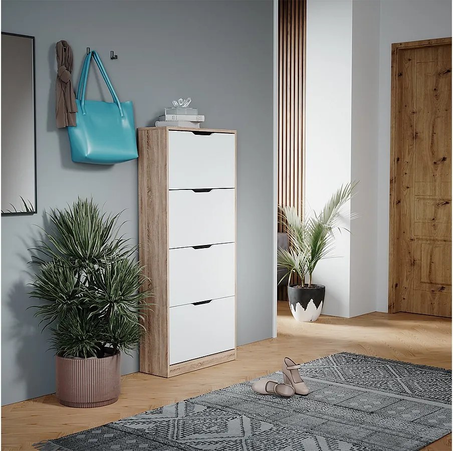 Wywrotka do butów sonoma/biały 59x22x137 luca