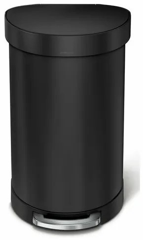 Simplehuman Półokrągły kosz pedałowy z ramą zestali nierdzewnej 45 l, czarny