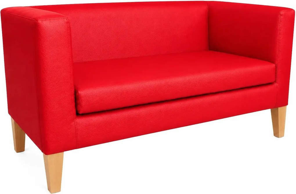Sofa Monaco : Kolor nogi - Drewno, Kolor tkaniny - EKO-SKÓRA - 15D, Typ tkaniny - Eko-skóra , Wysokość nogi - 20 cm