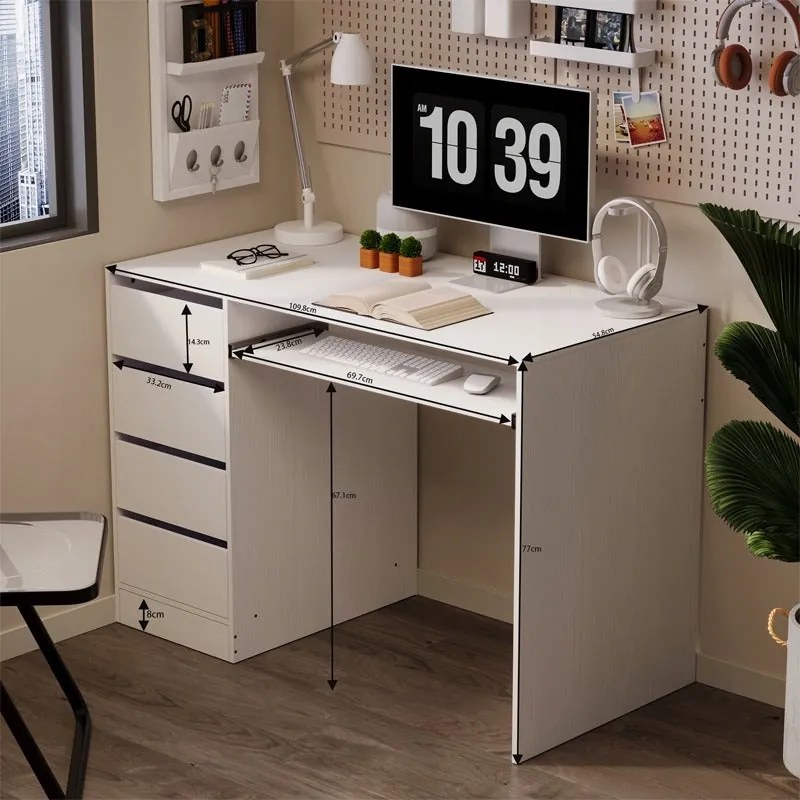 Biurko komputerowe stolik białe młodzieżowe nowoczesne z szufladami półką