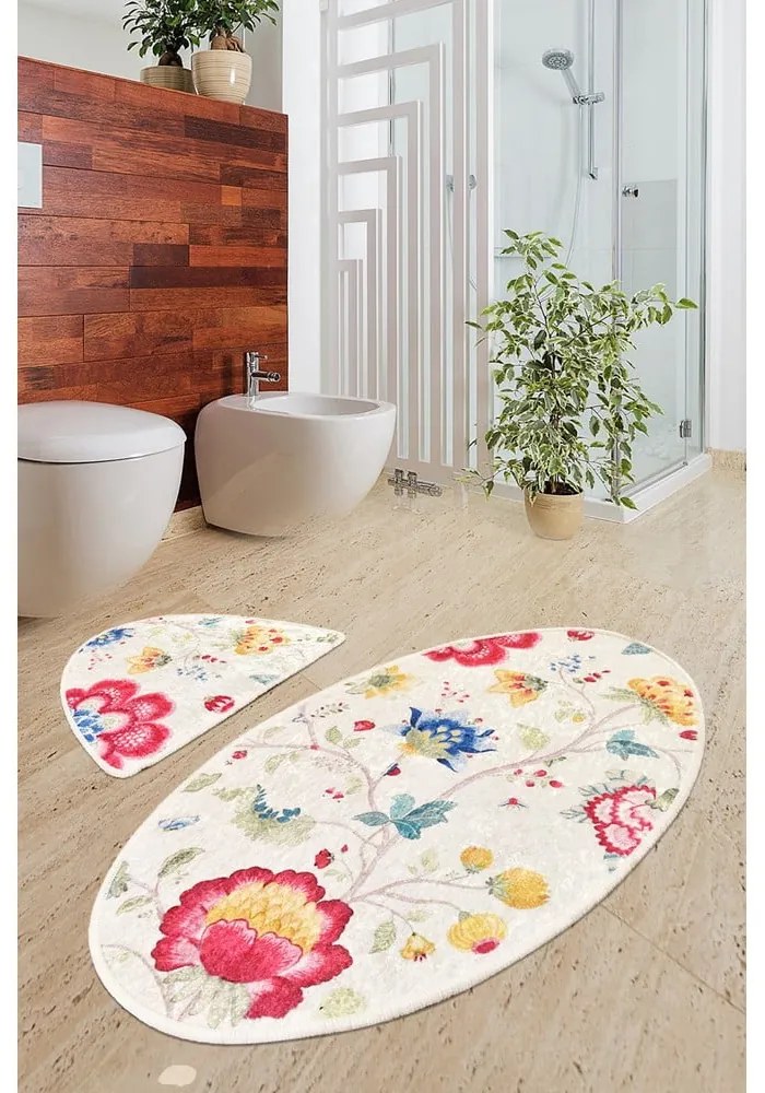 Jasnobrązowe dywaniki łazienkowe zestaw 2 szt. 60x100 cm Arya – Foutastic