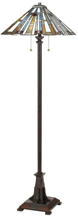 Quoizel QZ-MAYBECK-FL - Lampa stojąca Tiffany MAYBECK 2xE27/60W/230V