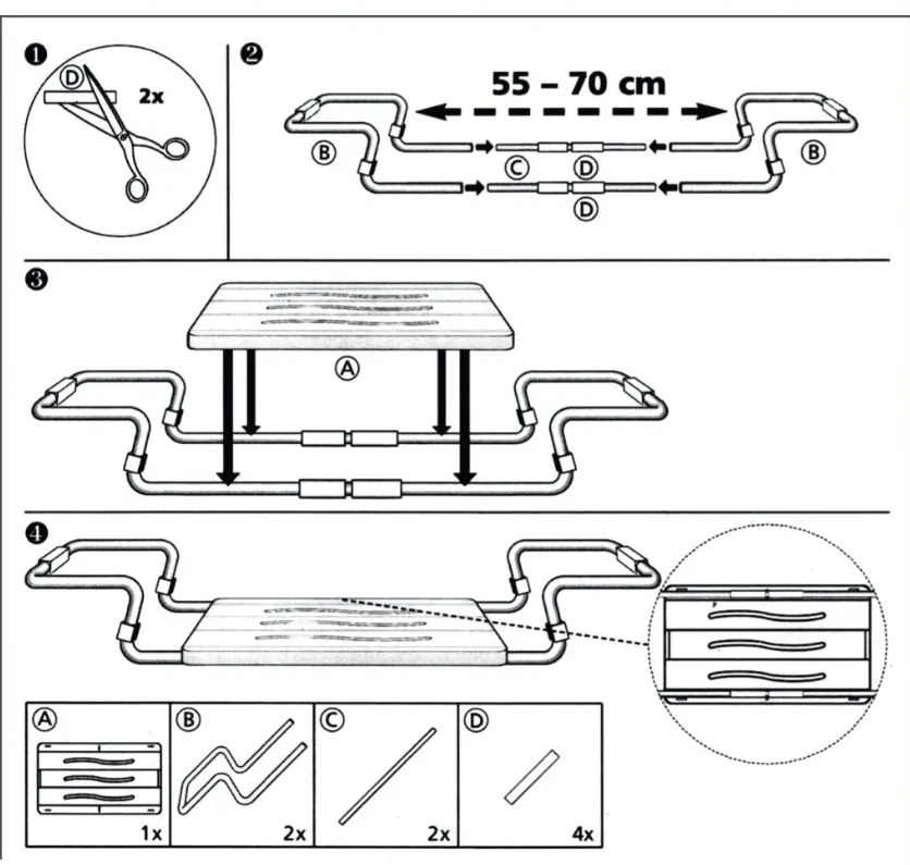 Regulowane siedzisko wannowe Spirella, szare, 50-65 cm