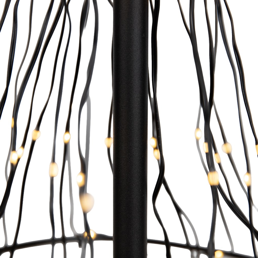 Świąteczna lampa podłogowa czarna drzewko 150 cm z LED z timerem IP44 - Ugoku