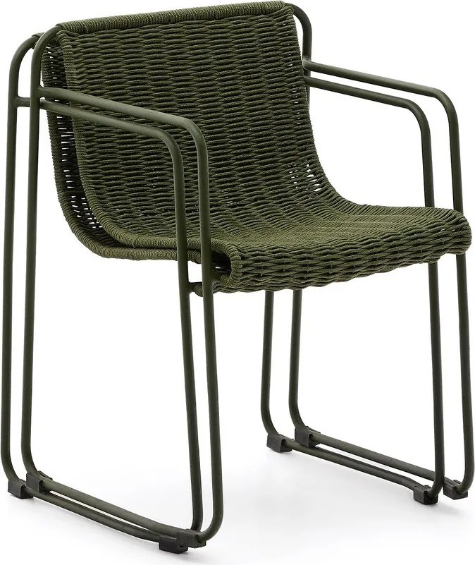 Zielone metalowe krzesło ogrodowe Maurina – Kave Home