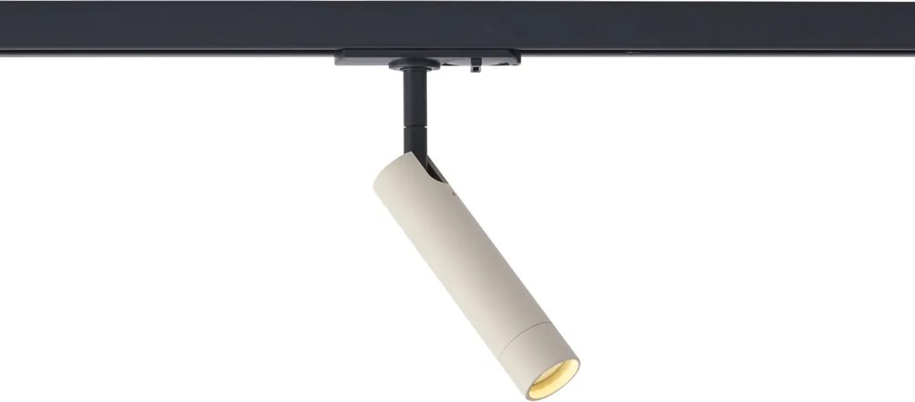 Nowoczesny reflektor beżowy z czarnym do systemu szynowego 1-fazowego - Iconic Ivy