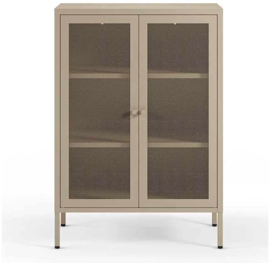 Kremowa metalowa szafka 70x100x40 cm Fayna – Marckeric