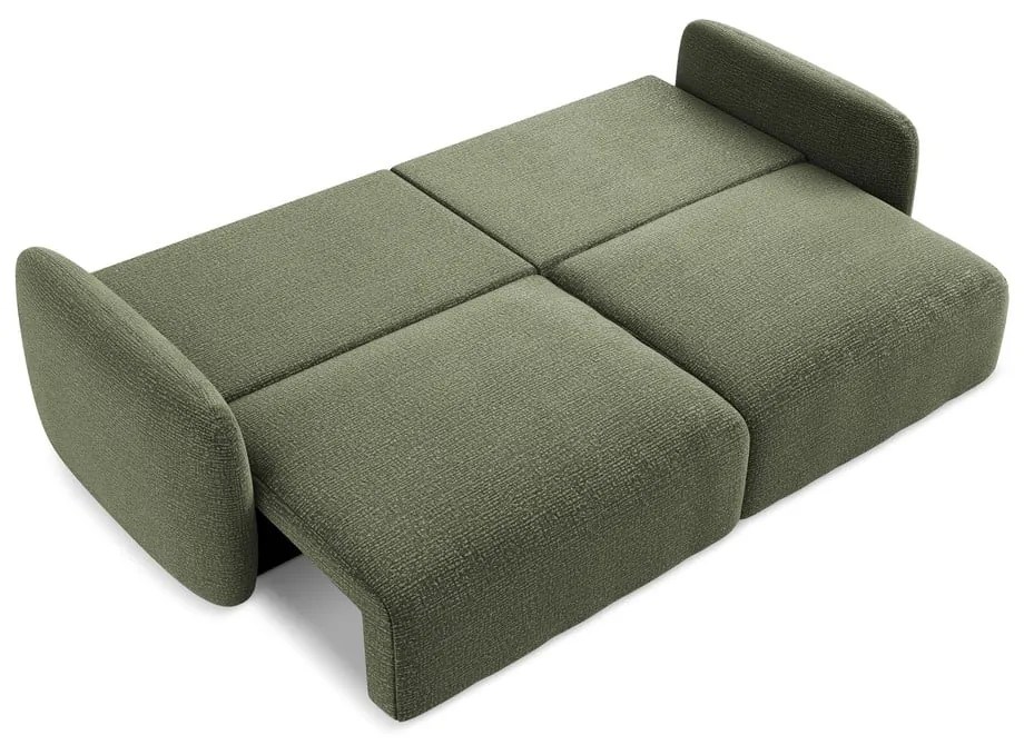 Zielona rozkładana/ze schowkiem sofa 238 cm Kalena – Makamii