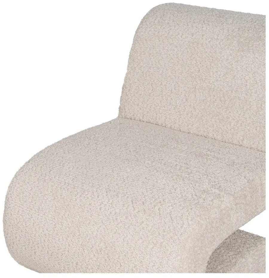 Beżowy fotel z materiału bouclé – Ixia