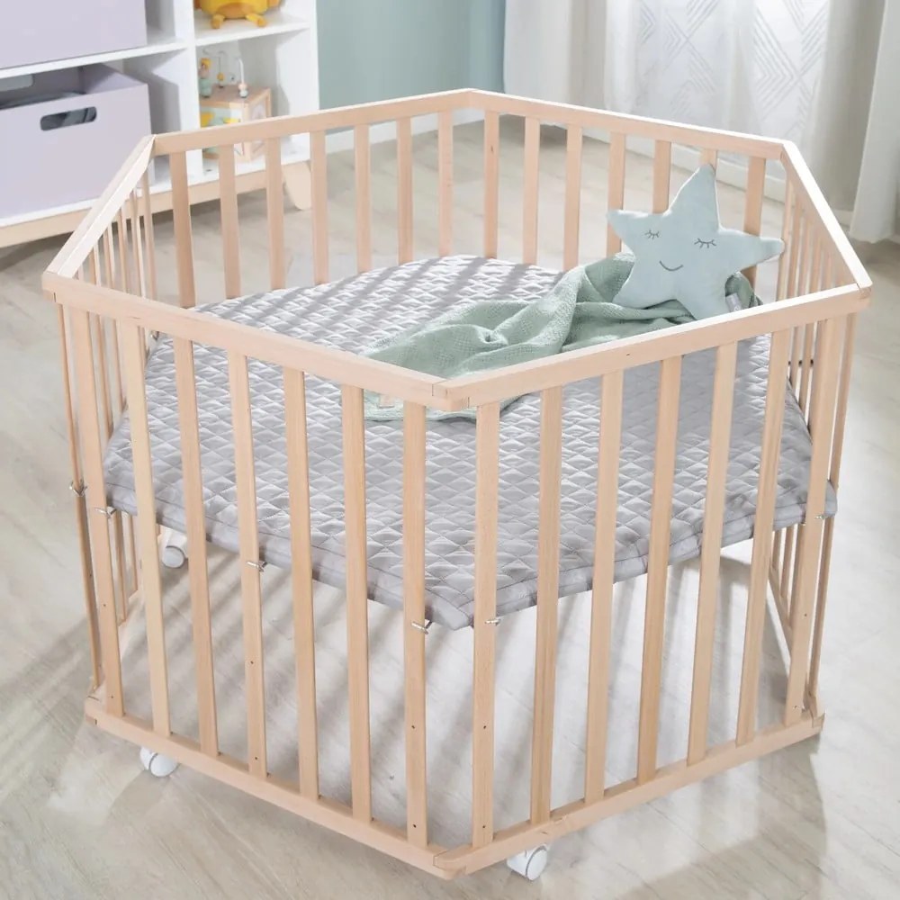 Kojec dla dzieci z litego drewna bukowego 119x104 cm – Roba