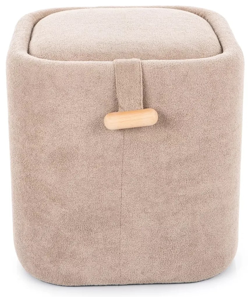 Beżowy taboret NAP z miejscem do przechowywania 37x37 cm