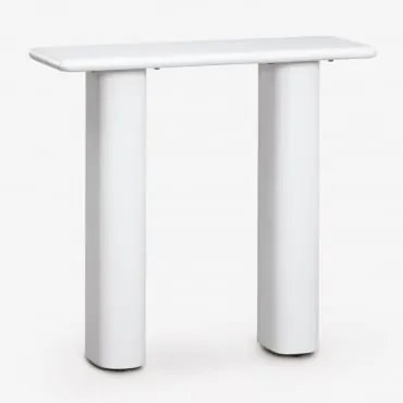 Konsola Do Przedpokoju Prostokątna 80x30 Cm Z Betonu Tiena Biała - Sklum