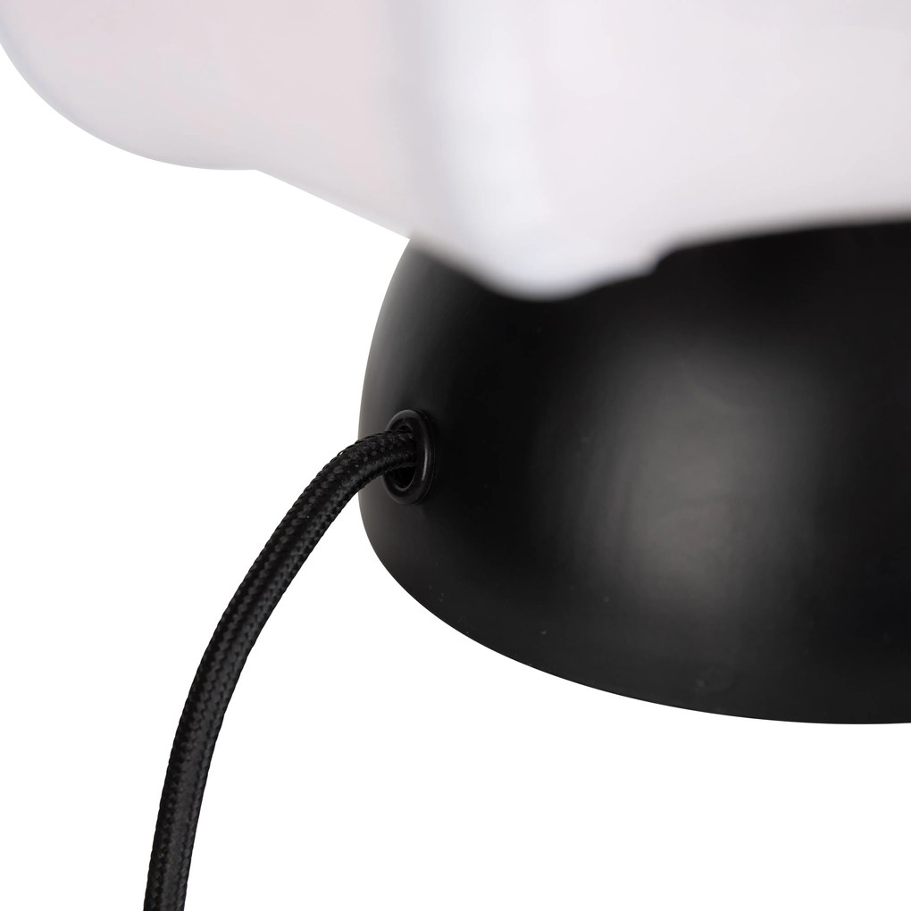 Lampa stołowa Japandi czarna z białym kloszem - NoriJapandi Oswietlenie wewnetrzne
