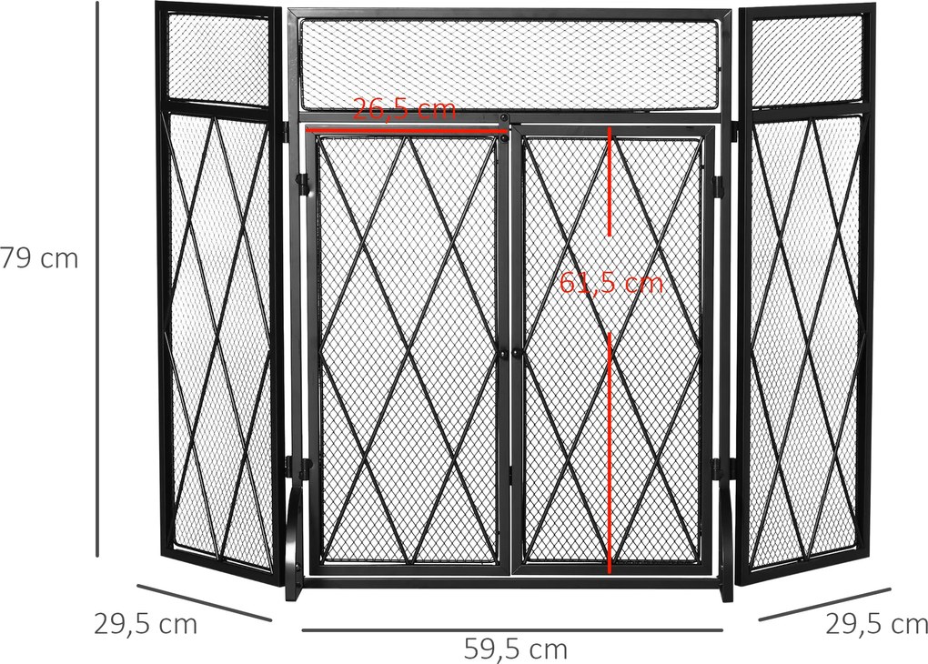 HOMCOM parawan kominkowy 120 cm x 11,5 cm x 79 cm