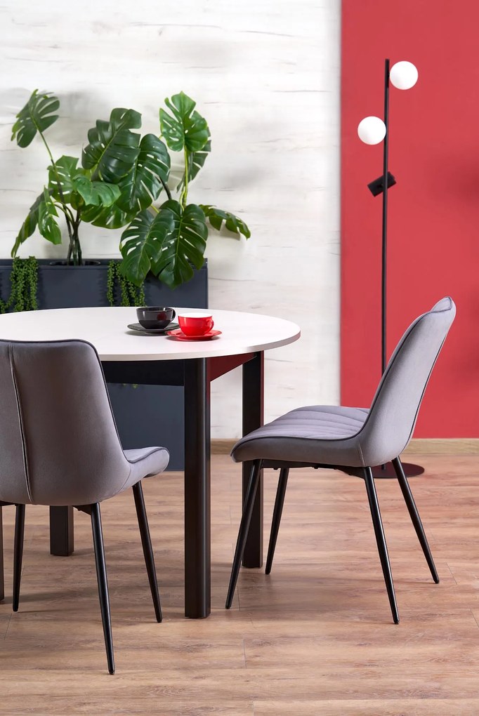 Stół okrągły rozkładany płyta kaszmir/czarny 102-142/102/76 cm RINGO