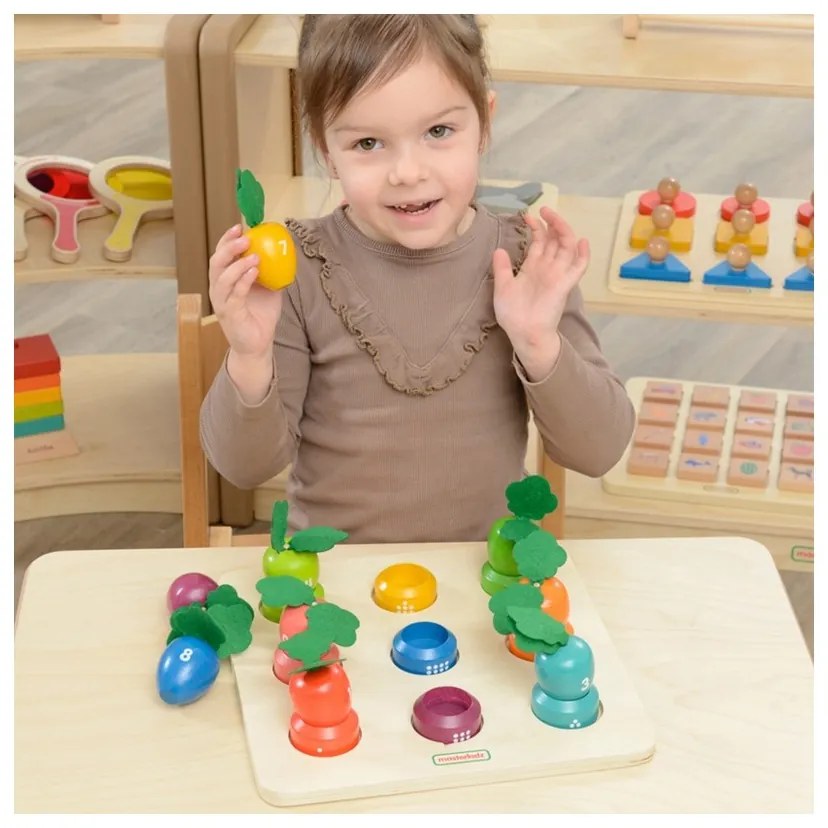 Masterkidz tablica edukacyjna warzywa nauka liczb i kolorów montessori