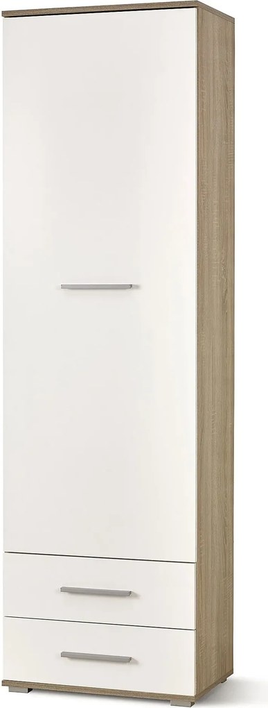 Szafa c2 głębokość 40 cm - biały połysk + dąb sonoma W9-A18