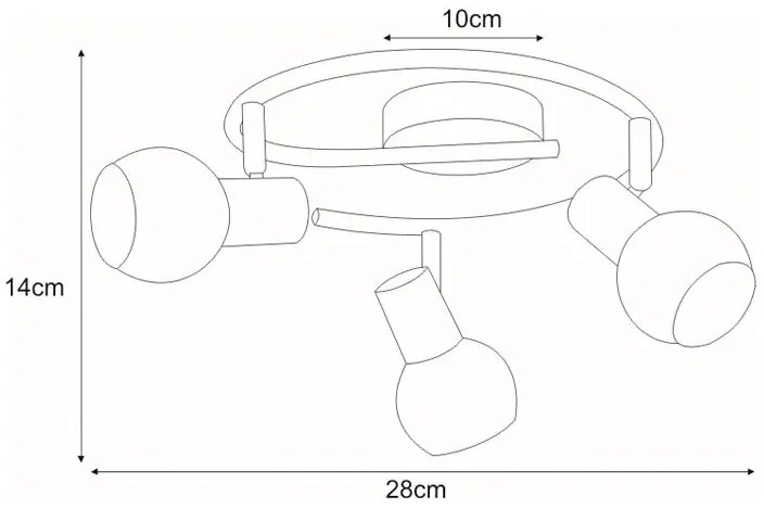 Srebrna lampa sufitowa z 3 regulowanymi kloszami - A759 Timi 17X