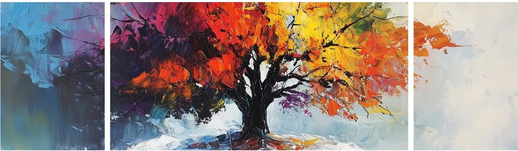 Obraz - Kolorowe drzewo (170x50 cm)