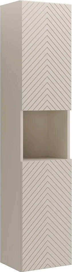 Kolumna łazienkowa jodełka z niszą - Kolor beżowy - H140 cm - DORIONI